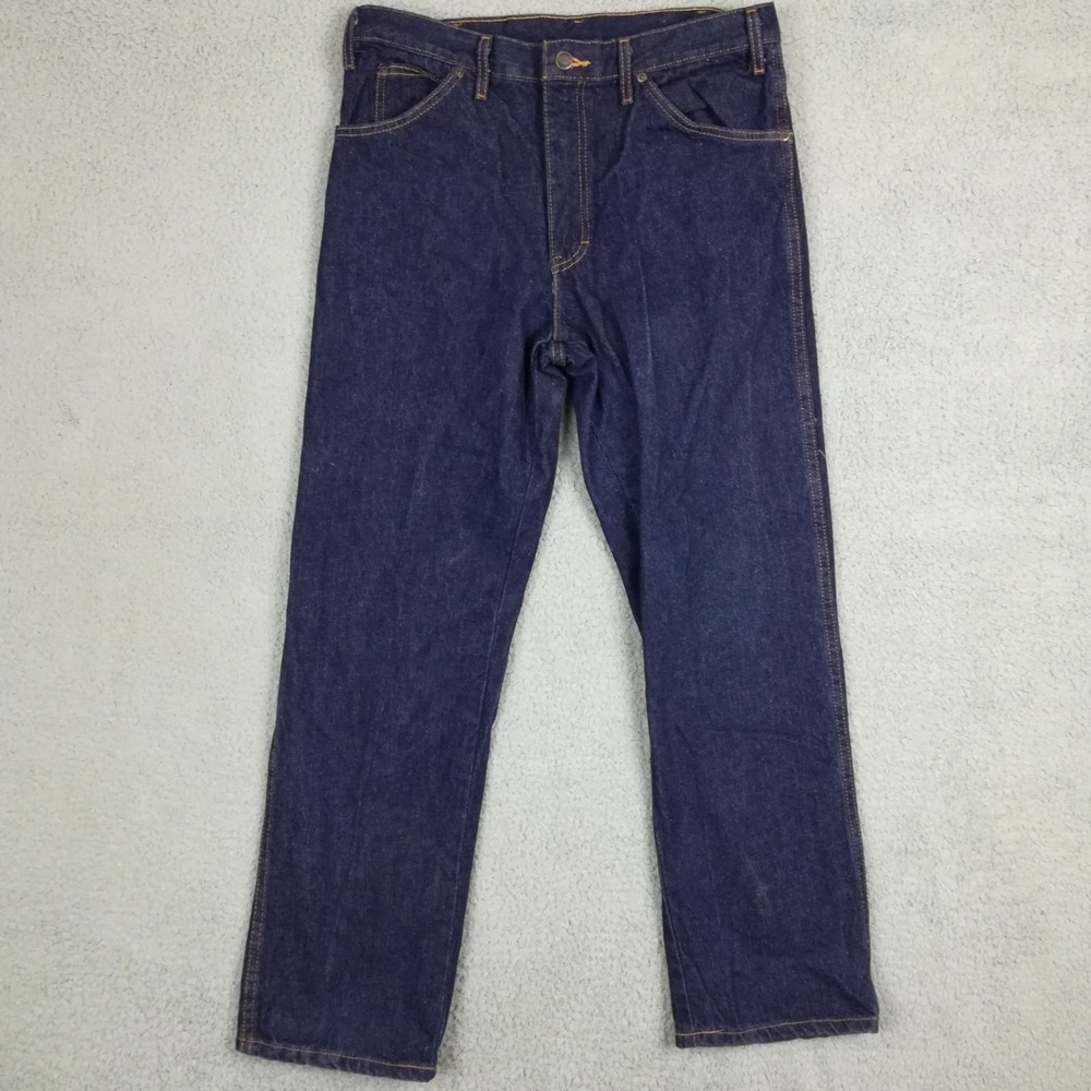 Vtg Dickies Mens Jeans Regular Fit Blue Denim 9393RNB Rinsed Indigo 33x30
